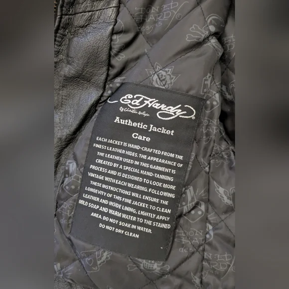 Vintage Ed Hardy Leather Skull Live To Ride Motorcycle Jacket - Picture 7 of 16